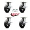 Service Caster 8 Inch Rubber on Steel Caster Set with Roller Bearing 4 Brake and 2 Swivel Lock SCC-35S820-RSR-SLB-BSL-2-SLB-2 - alternate 6